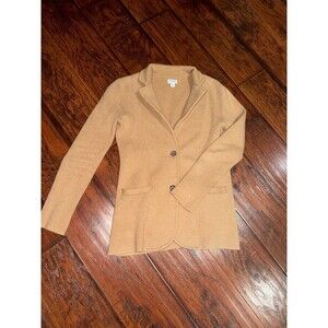 J.CREW Sweater Womens Medium Brown Chelsea Knit Open Cardigan Soft Blazer sz XS